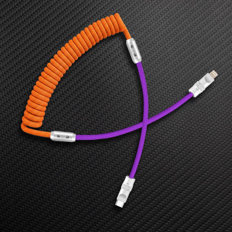 "Curly Chubby" 240W Coiled Braided Colorblock Fast Charging Cable - Image 72