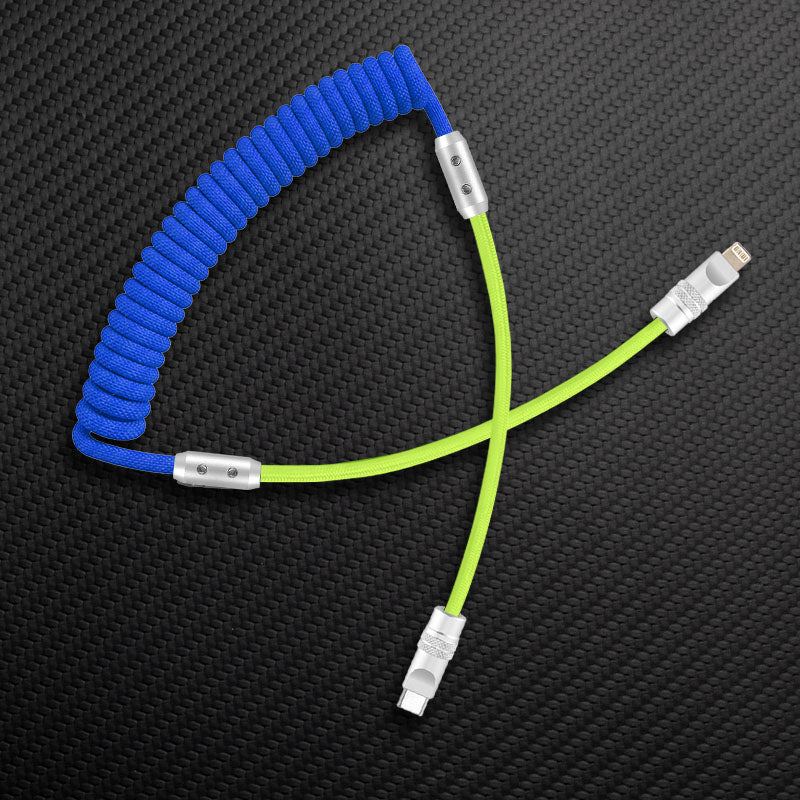 "Curly Chubby" 240W Coiled Braided Colorblock Fast Charging Cable - Image 73