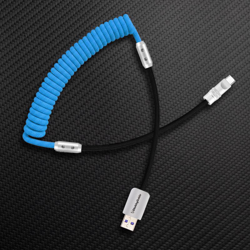 "Curly Chubby" 240W Coiled Braided Colorblock Fast Charging Cable - Image 79