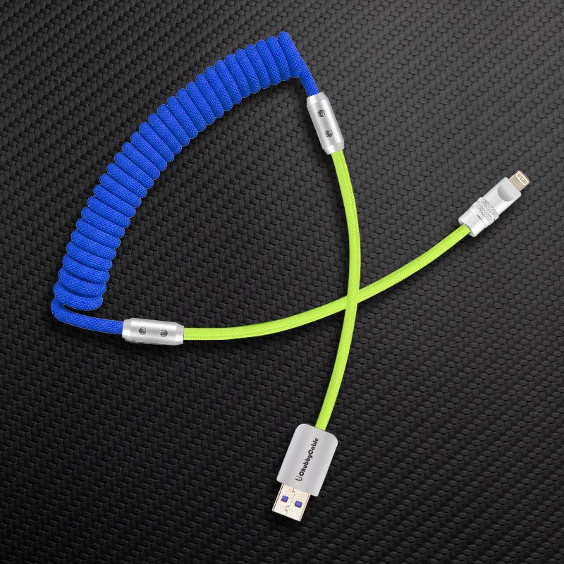 "Curly Chubby" 240W Coiled Braided Colorblock Fast Charging Cable - Image 83