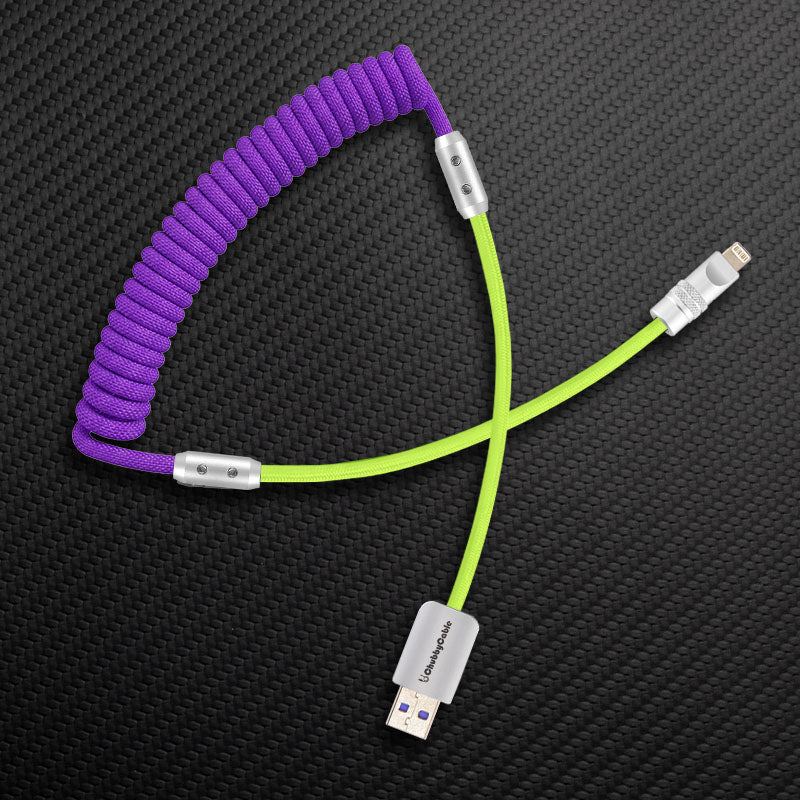 "Curly Chubby" 240W Coiled Braided Colorblock Fast Charging Cable - Image 86