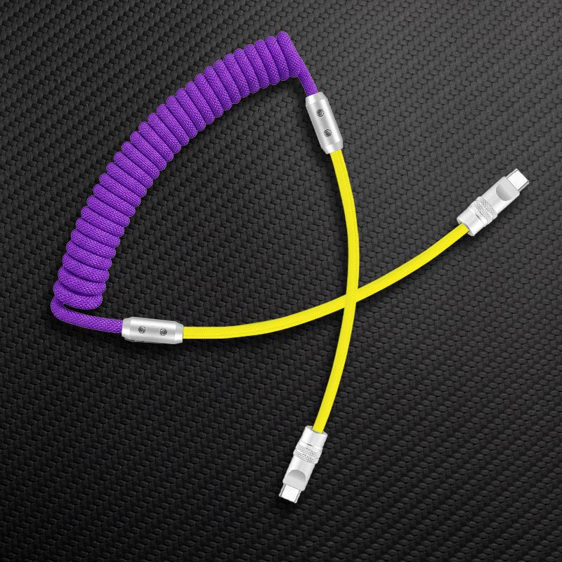 "Curly Chubby" 240W Coiled Braided Colorblock Fast Charging Cable - Image 87