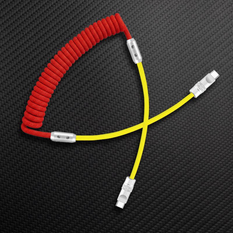 "Curly Chubby" 240W Coiled Braided Colorblock Fast Charging Cable - Image 88