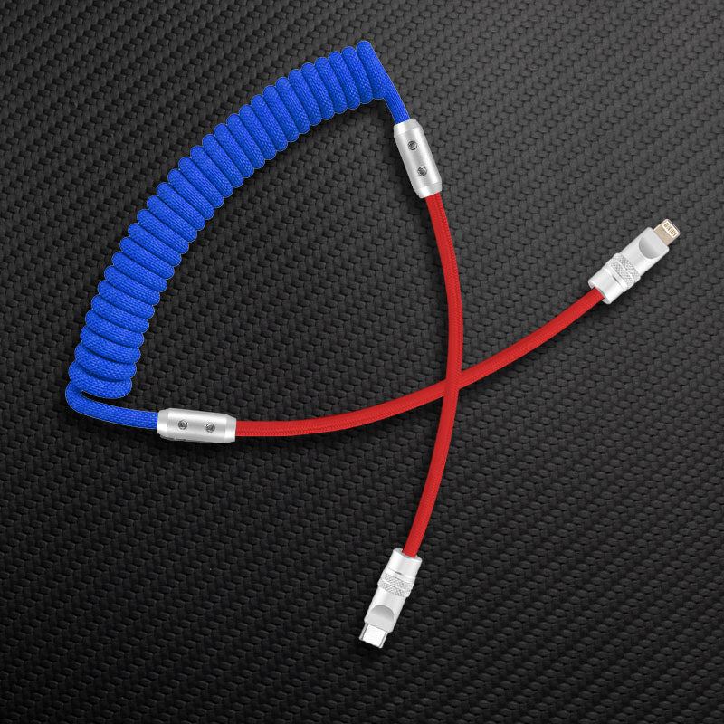 "Curly Chubby" 240W Coiled Braided Colorblock Fast Charging Cable - Image 9