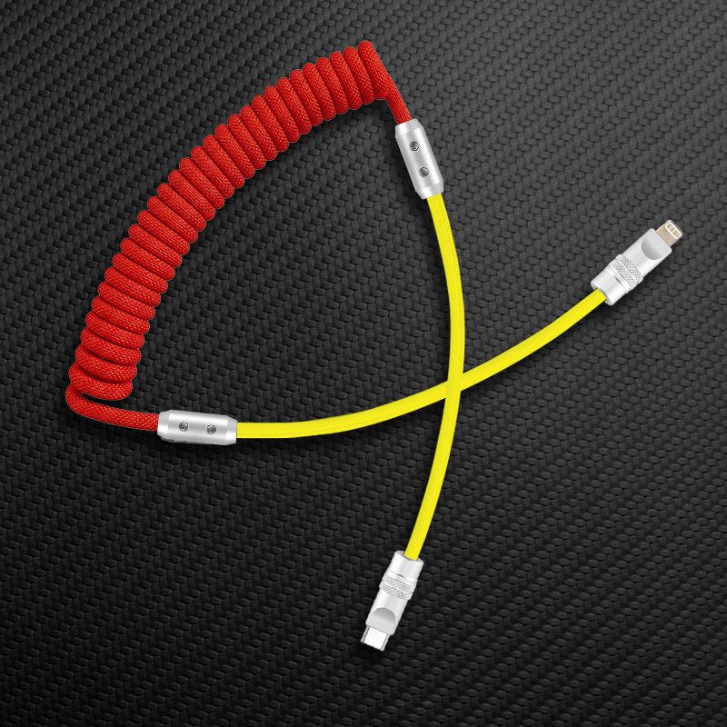 "Curly Chubby" 240W Coiled Braided Colorblock Fast Charging Cable - Image 91