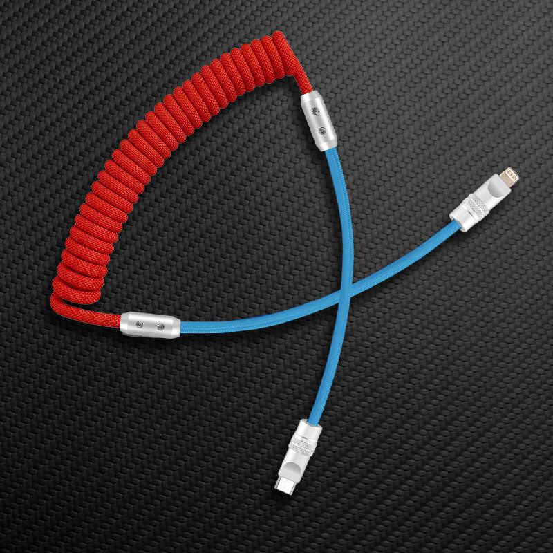 "Curly Chubby" 240W Coiled Braided Colorblock Fast Charging Cable - Image 92