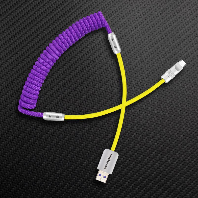 "Curly Chubby" 240W Coiled Braided Colorblock Fast Charging Cable - Image 94