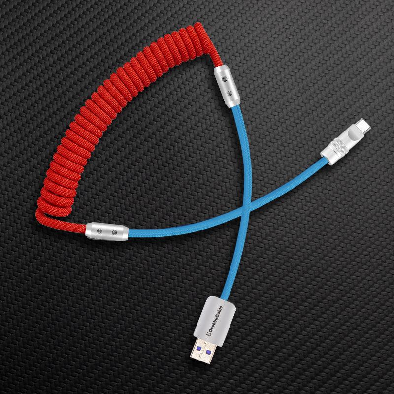 "Curly Chubby" 240W Coiled Braided Colorblock Fast Charging Cable - Image 96