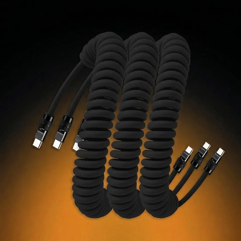 "Curly Chubby" 240W Coiled Fast Charging Cable for Car [240H Sag-Free] - Image 20
