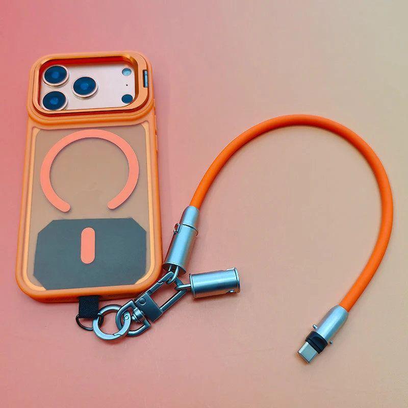 Metal Lens Bracket Phone Case For iPhone & Chubbycable Crossbody Strap Cable Combo - Image 4