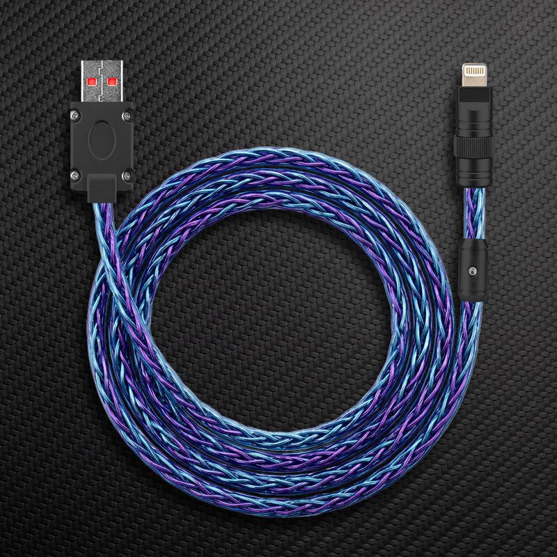 "Neon Chubby" 240W Braided Silver-Plated Fast Charging Cable - Image 10