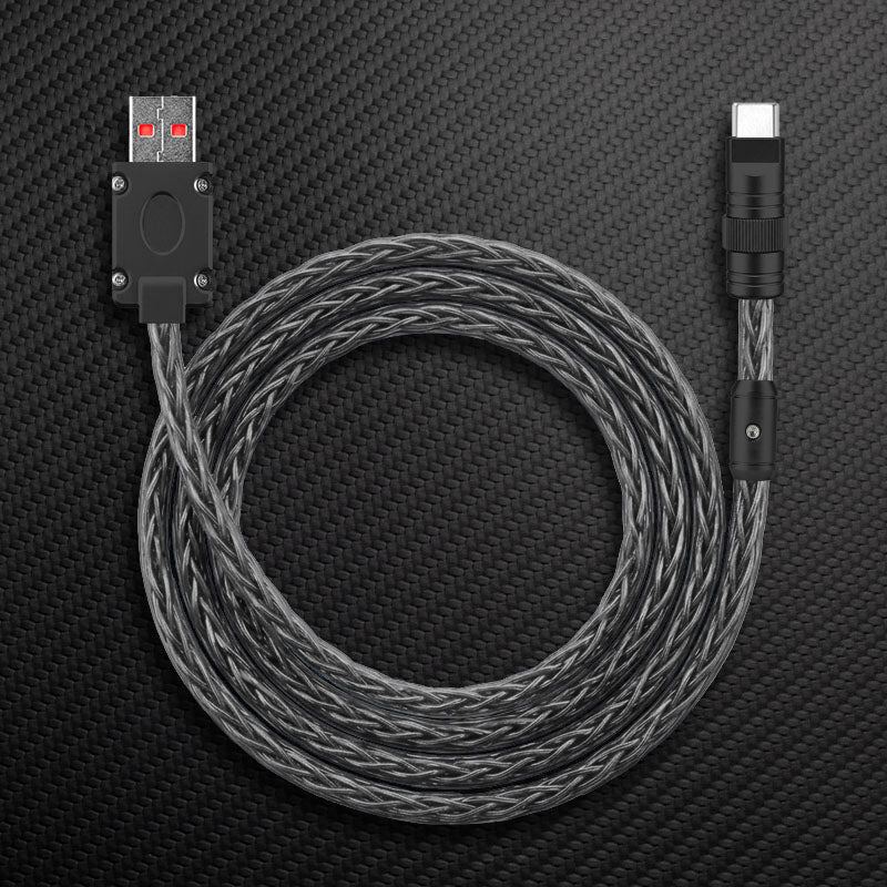 "Neon Chubby" 240W Braided Silver-Plated Fast Charging Cable - Image 13