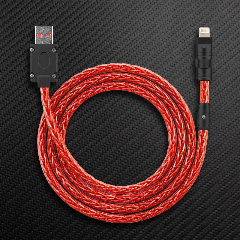 "Neon Chubby" 240W Braided Silver-Plated Fast Charging Cable - Image 18