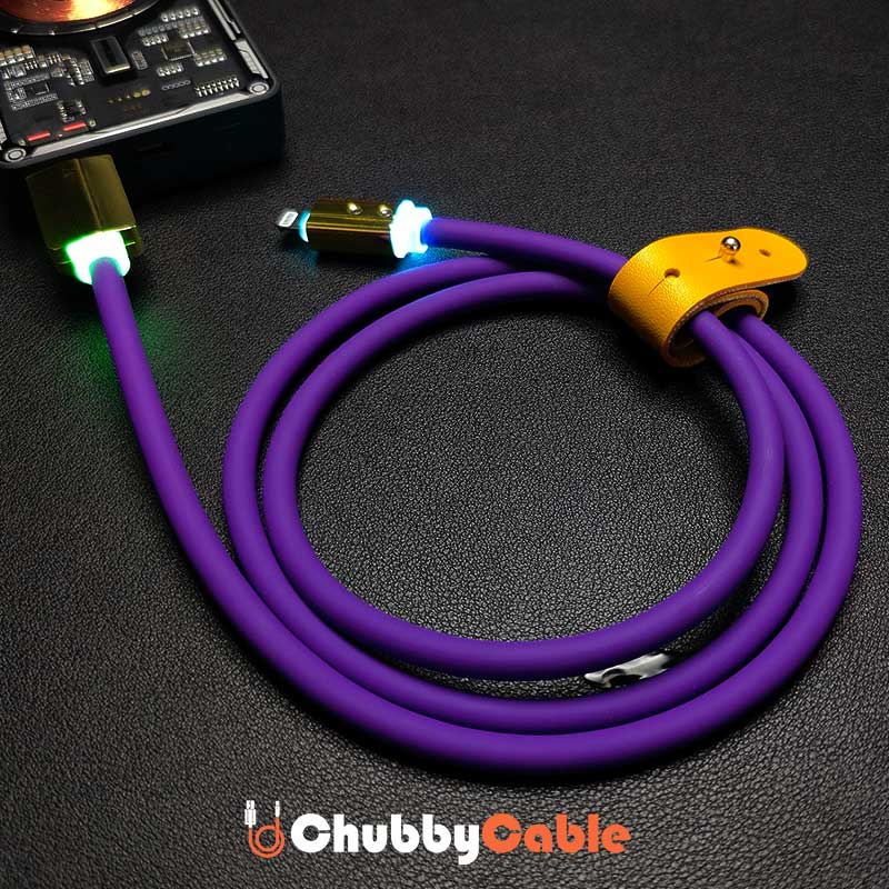 "Neon Chubby" Fast Charge Cable With Gold-plated Design - Image 3