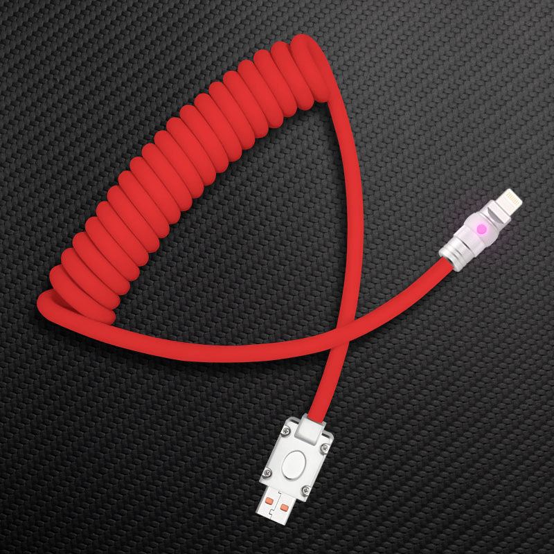 "Curly Chubby" 240W Coiled Silicone Neon Fast Charging Cable - Image 18