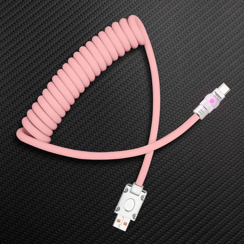 "Curly Chubby" 240W Coiled Silicone Neon Fast Charging Cable - Image 29