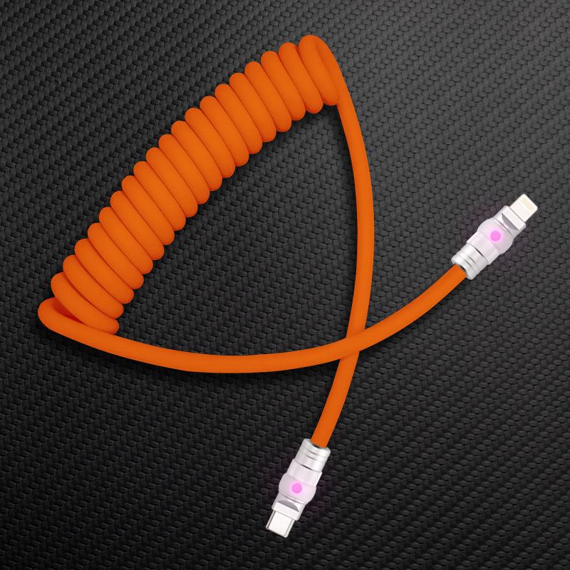 "Curly Chubby" 240W Coiled Silicone Neon Fast Charging Cable - Image 32