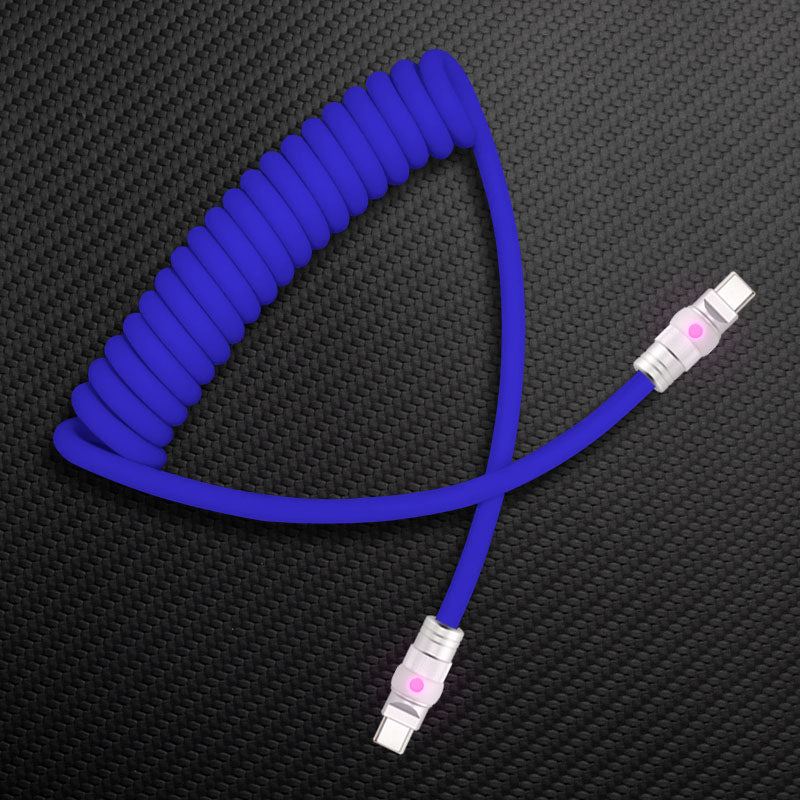 "Curly Chubby" 240W Coiled Silicone Neon Fast Charging Cable - Image 8