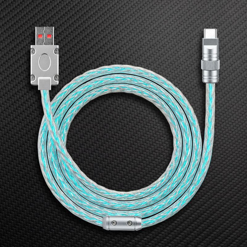 "Neon Chubby" RGB Illuminated Silver-Plated Fast Charging CarPlay Cable - Image 10