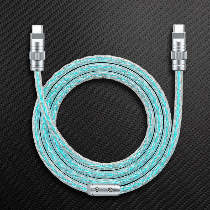 "Neon Chubby" RGB Illuminated Silver-Plated Fast Charging CarPlay Cable - Image 7
