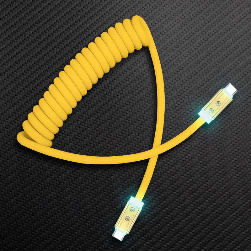 "Curly Chubby" Coiled Silicone Gold-Plated Fast Charging Cable - Image 10