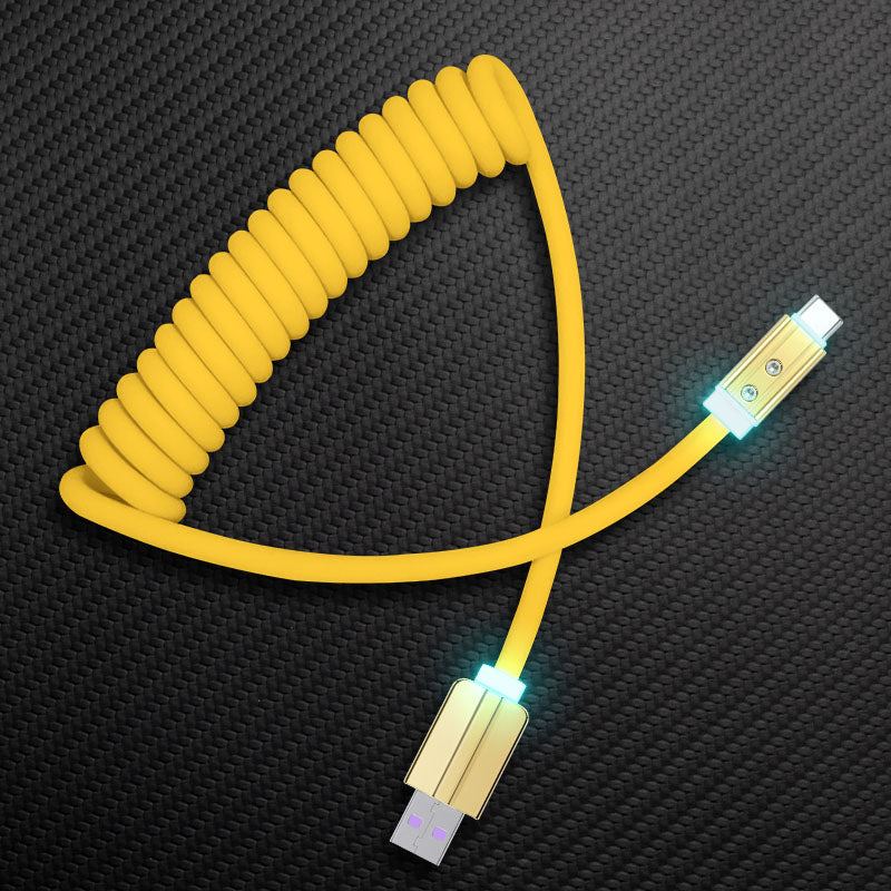 "Curly Chubby" Coiled Silicone Gold-Plated Fast Charging Cable - Image 12