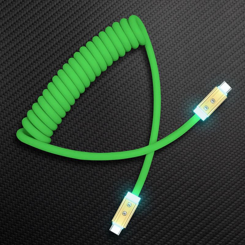 "Curly Chubby" Coiled Silicone Gold-Plated Fast Charging Cable - Image 14