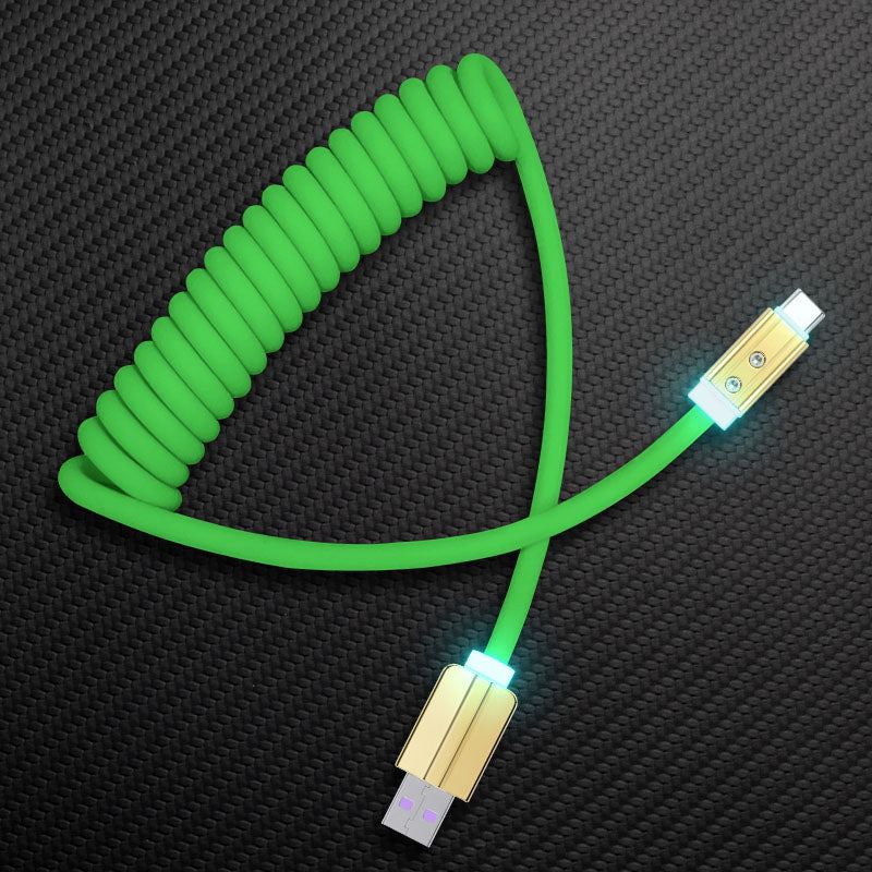 "Curly Chubby" Coiled Silicone Gold-Plated Fast Charging Cable - Image 16