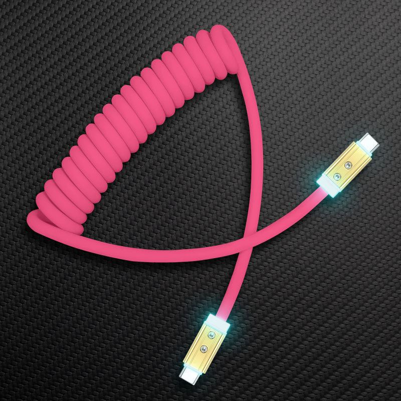 "Curly Chubby" Coiled Silicone Gold-Plated Fast Charging Cable - Image 18
