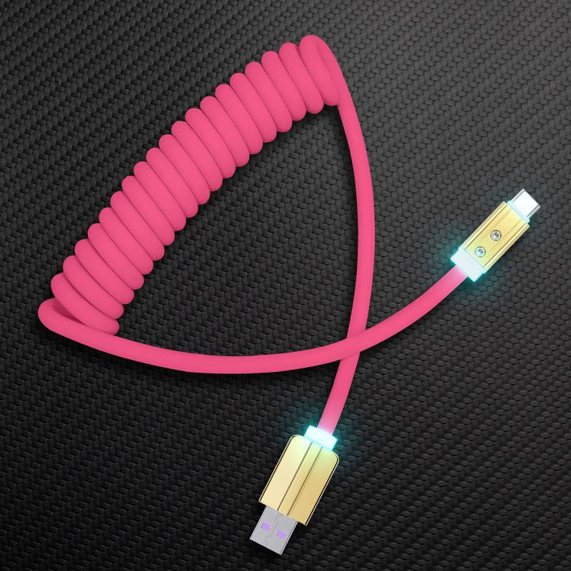 "Curly Chubby" Coiled Silicone Gold-Plated Fast Charging Cable - Image 19