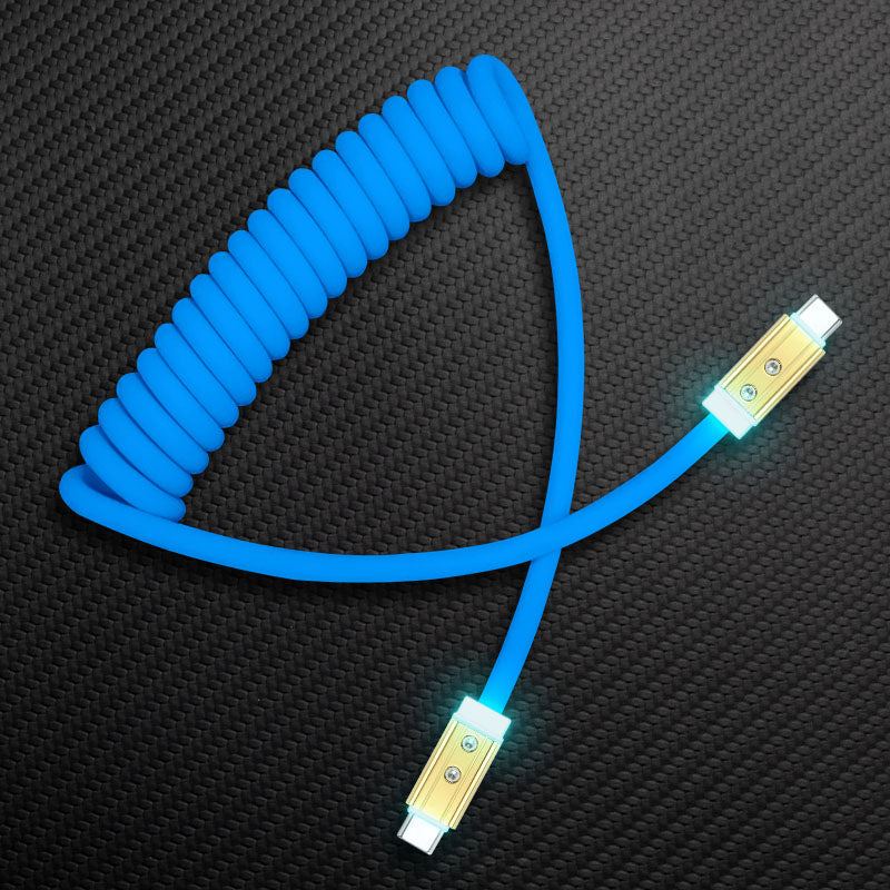 "Curly Chubby" Coiled Silicone Gold-Plated Fast Charging Cable - Image 22