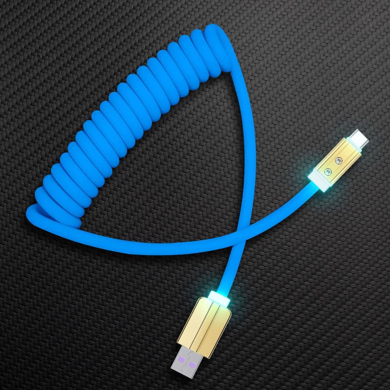 "Curly Chubby" Coiled Silicone Gold-Plated Fast Charging Cable - Image 24