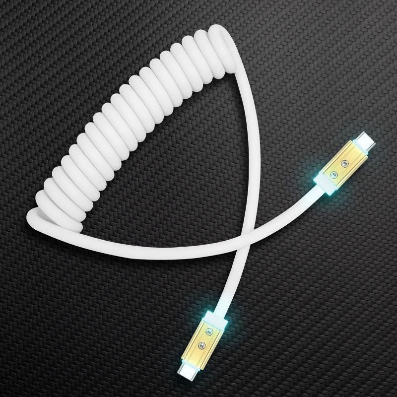 "Curly Chubby" Coiled Silicone Gold-Plated Fast Charging Cable - Image 26