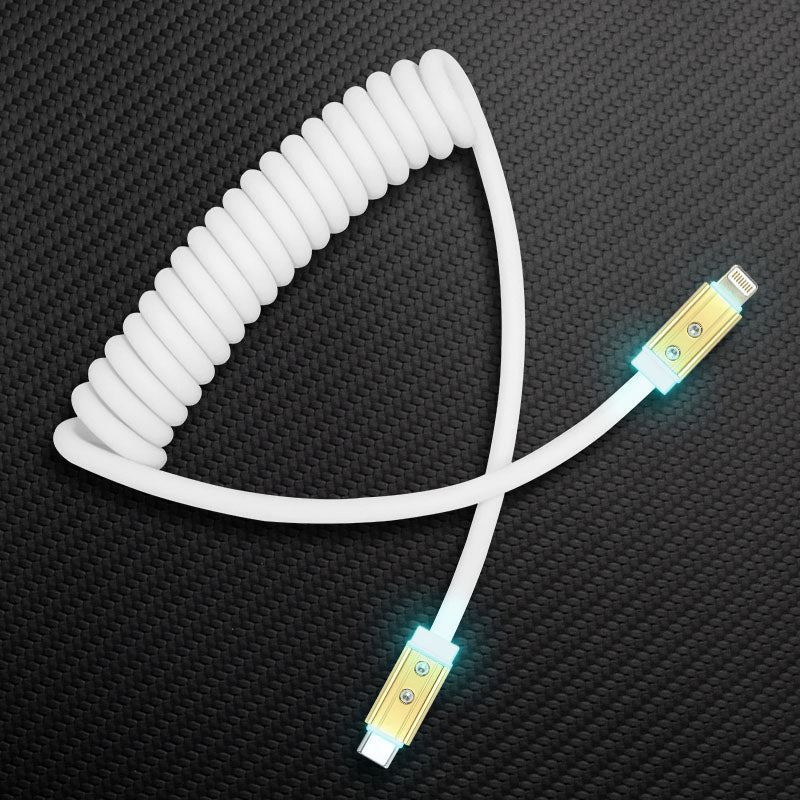 "Curly Chubby" Coiled Silicone Gold-Plated Fast Charging Cable - Image 27