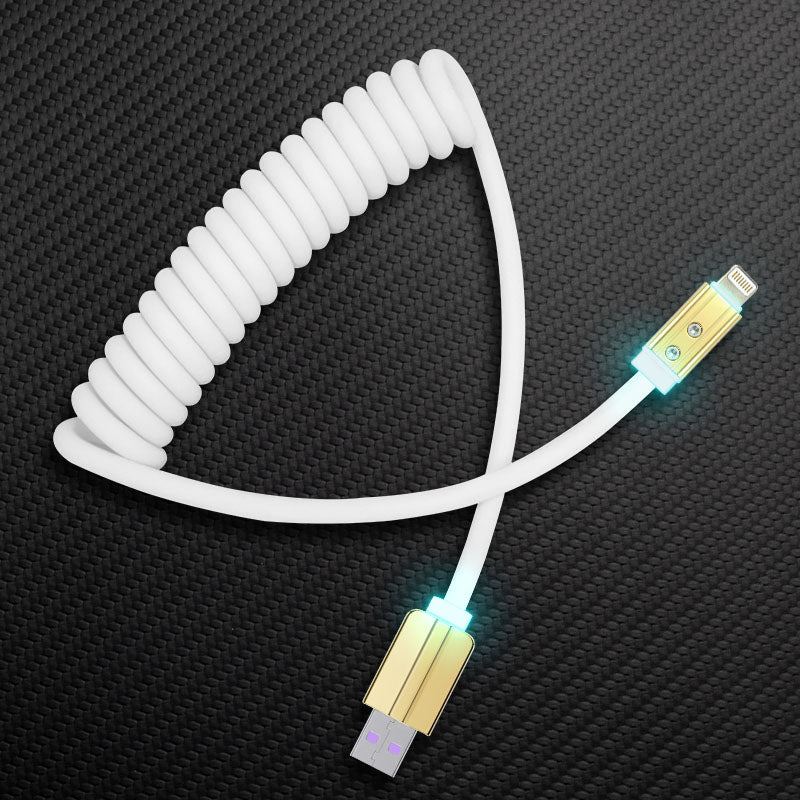 "Curly Chubby" Coiled Silicone Gold-Plated Fast Charging Cable - Image 29