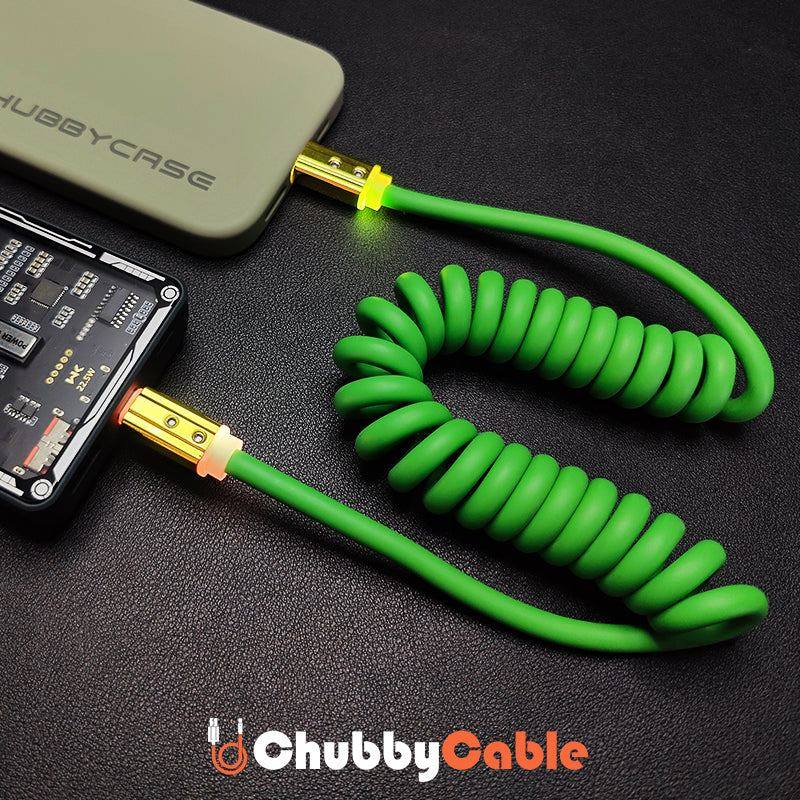 "Curly Chubby" Coiled Silicone Gold-Plated Fast Charging Cable - Image 3