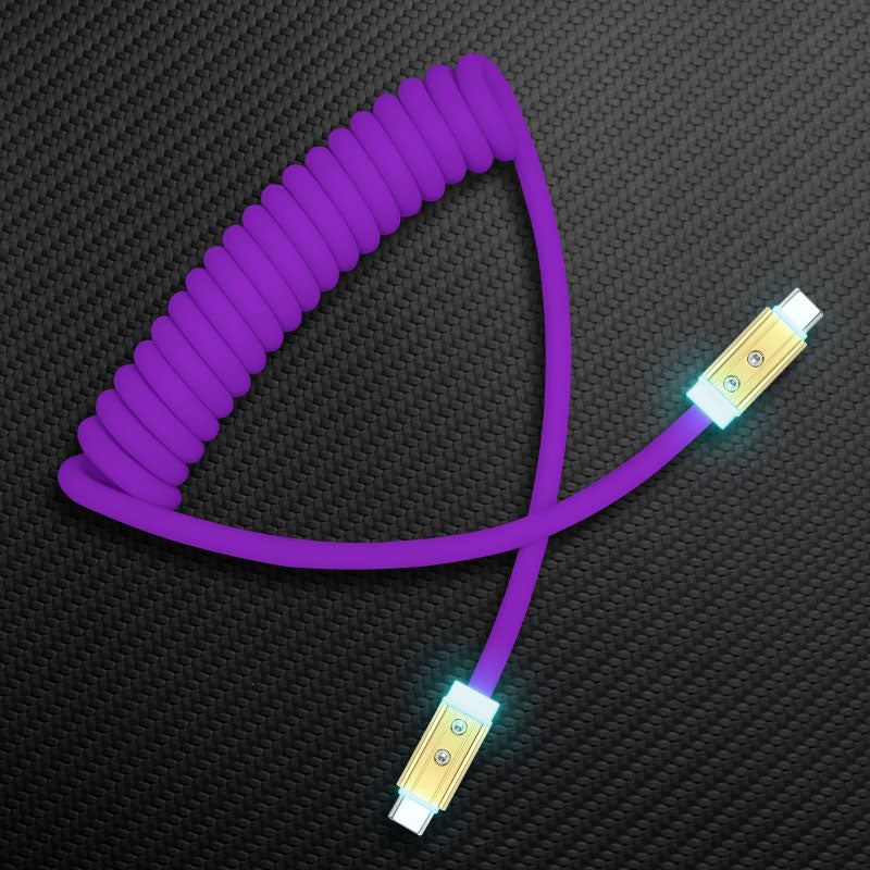 "Curly Chubby" Coiled Silicone Gold-Plated Fast Charging Cable - Image 30