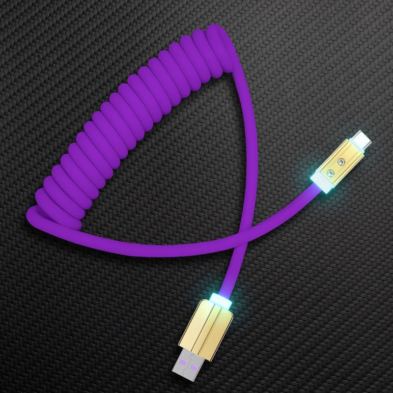 "Curly Chubby" Coiled Silicone Gold-Plated Fast Charging Cable - Image 32