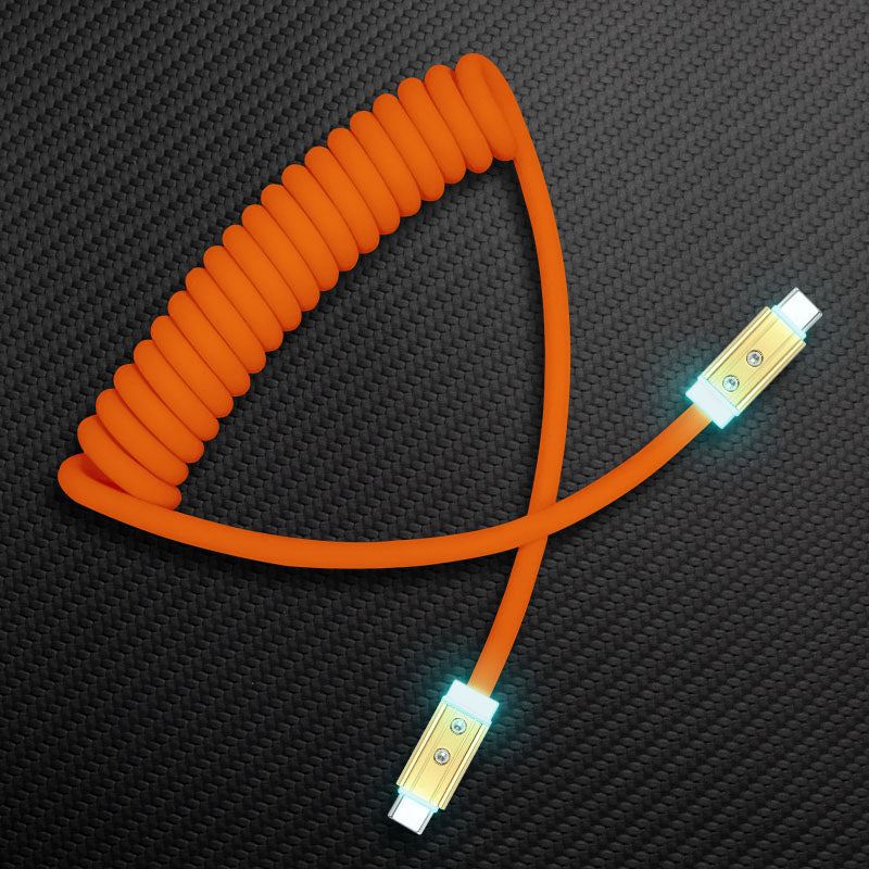 "Curly Chubby" Coiled Silicone Gold-Plated Fast Charging Cable - Image 6