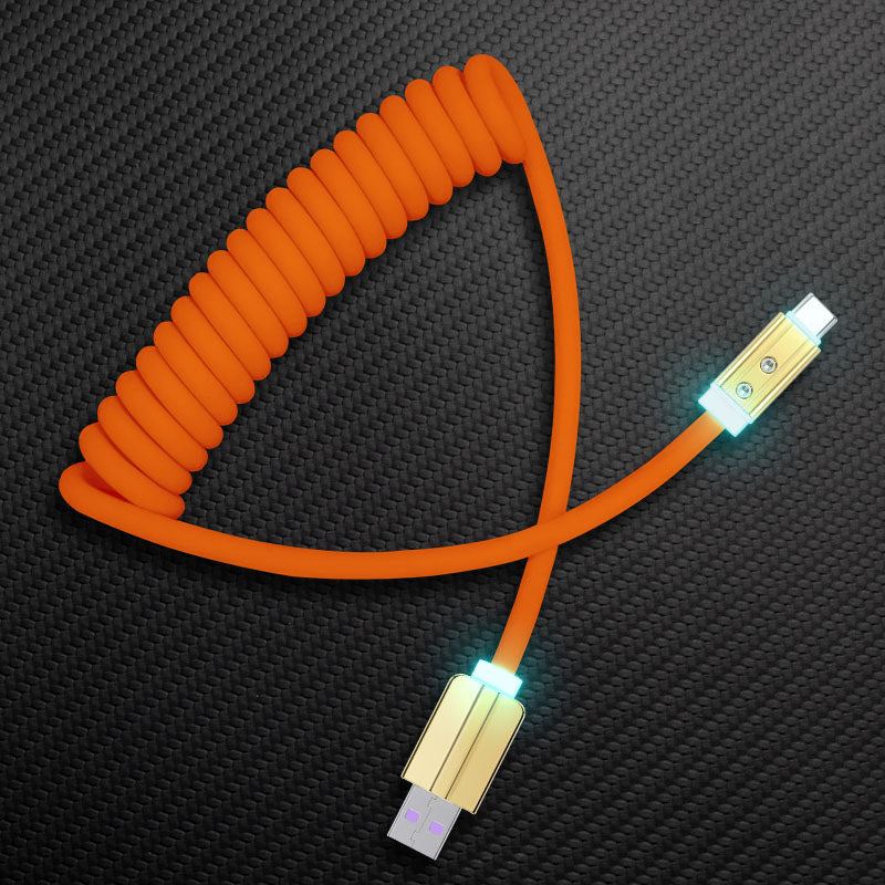 "Curly Chubby" Coiled Silicone Gold-Plated Fast Charging Cable - Image 8