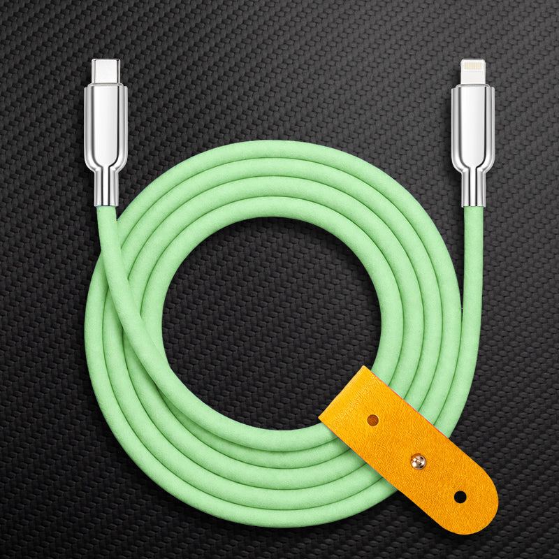 "Thin Chubby" 240W Grainy Texture Charging Cable With Mirrored Connector - Image 10