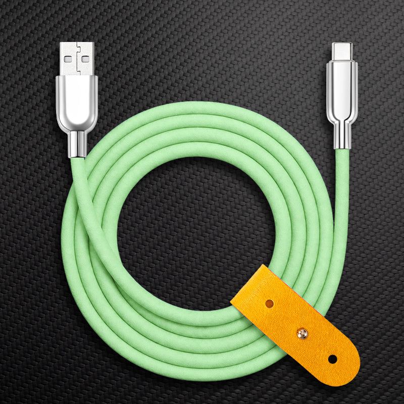 "Thin Chubby" 240W Grainy Texture Charging Cable With Mirrored Connector - Image 11