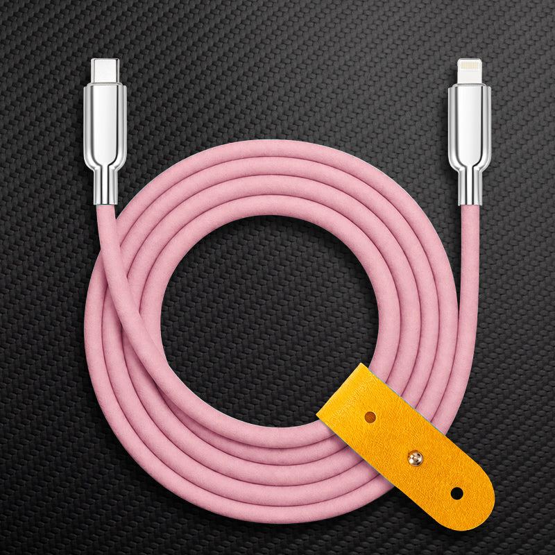 "Thin Chubby" 240W Grainy Texture Charging Cable With Mirrored Connector - Image 12