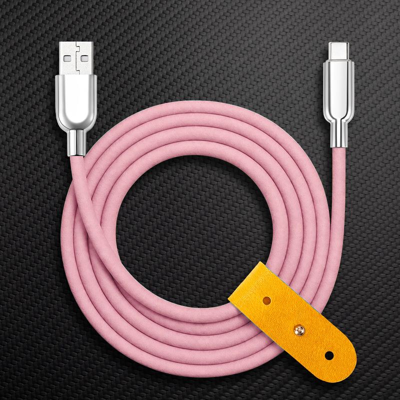 "Thin Chubby" 240W Grainy Texture Charging Cable With Mirrored Connector - Image 14