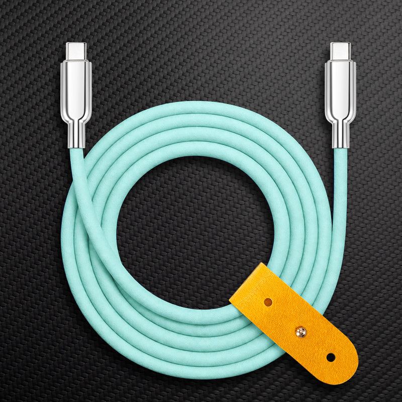 "Thin Chubby" 240W Grainy Texture Charging Cable With Mirrored Connector - Image 15