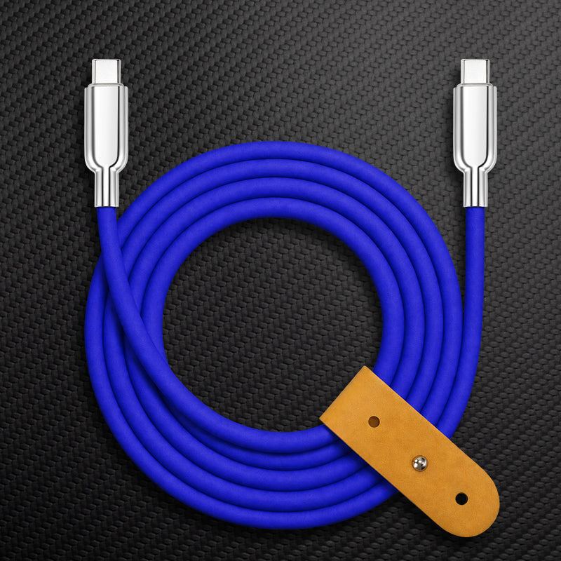 "Thin Chubby" 240W Grainy Texture Charging Cable With Mirrored Connector - Image 18