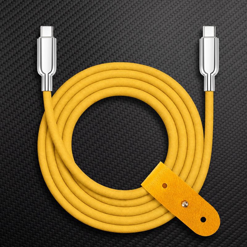 "Thin Chubby" 240W Grainy Texture Charging Cable With Mirrored Connector - Image 21