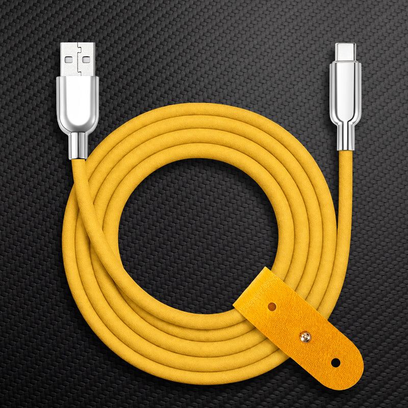 "Thin Chubby" 240W Grainy Texture Charging Cable With Mirrored Connector - Image 23