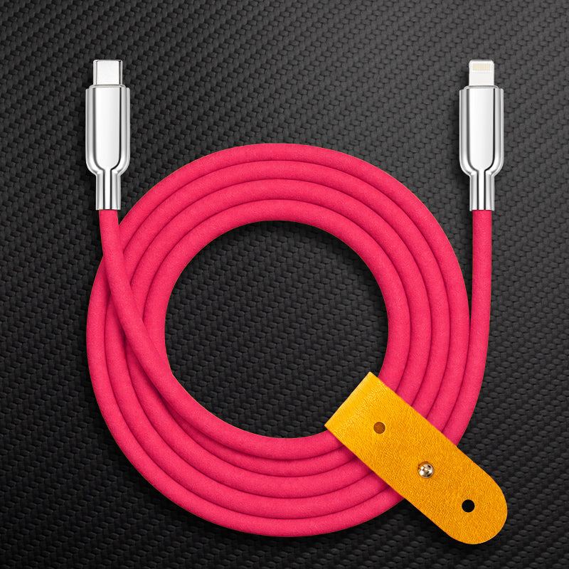 "Thin Chubby" 240W Grainy Texture Charging Cable With Mirrored Connector - Image 25