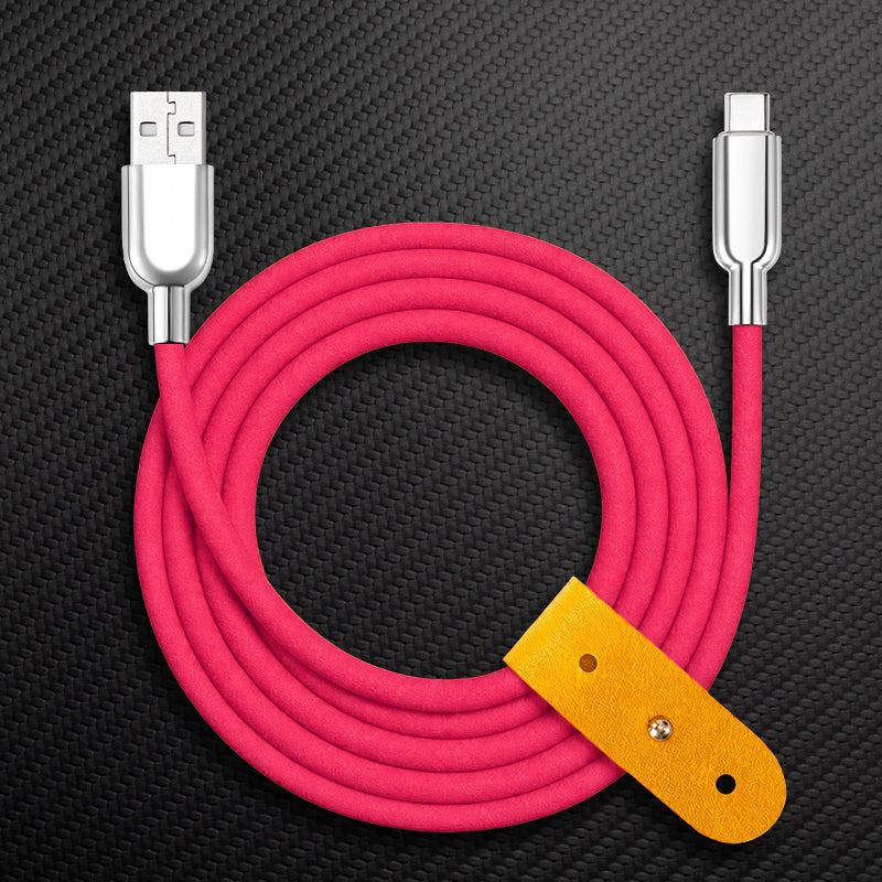 "Thin Chubby" 240W Grainy Texture Charging Cable With Mirrored Connector - Image 26